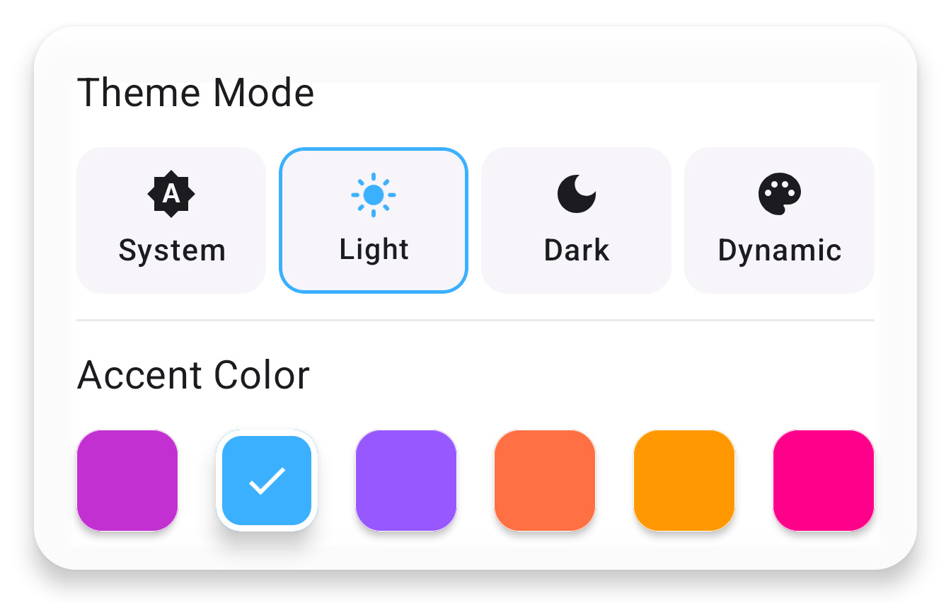 Light theme accent color choices