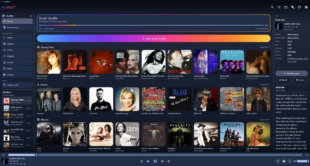 ShuffleIt home with Smart Shuffle on Windows